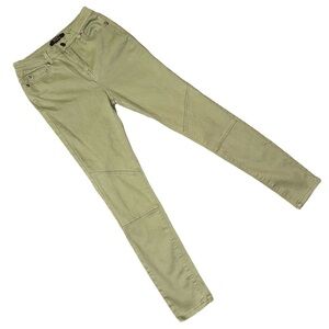 Forever 21 Contemporary Olive Green Skinny Moto Style Pants